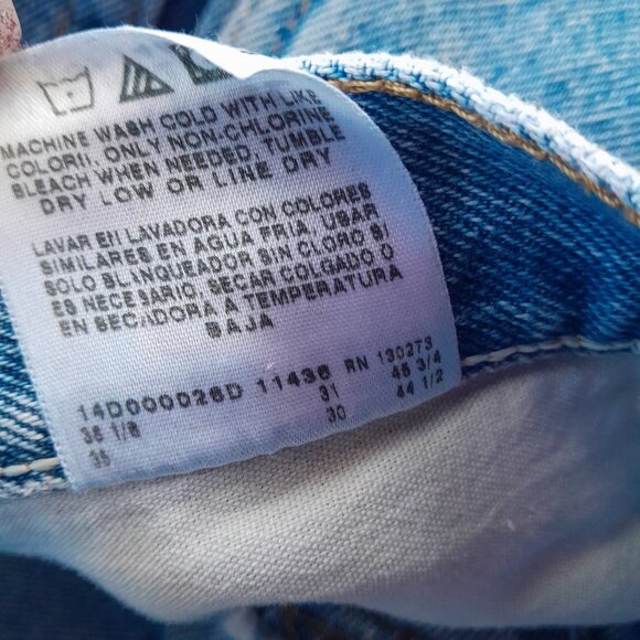 Y2k Vintage Reworked Wrangler 5 Pocket Distressed Jeans Shorts sz 14 (34 Mens - Picture 5 of 6